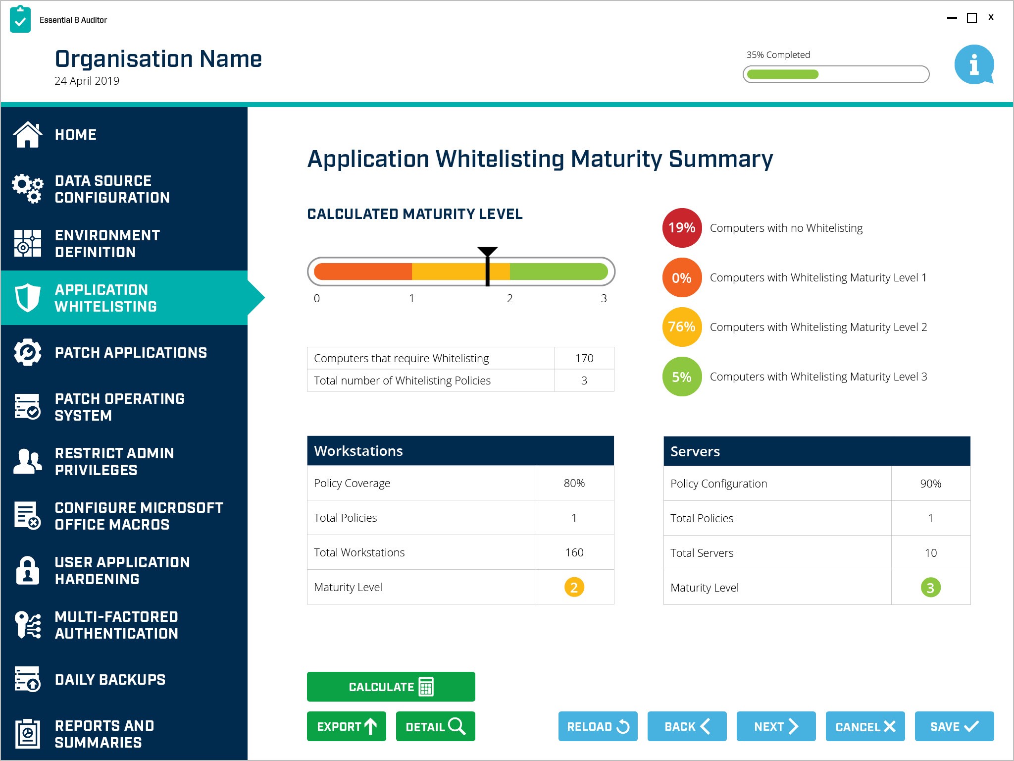 Essential 8 Auditor - Application Whitelisting summary