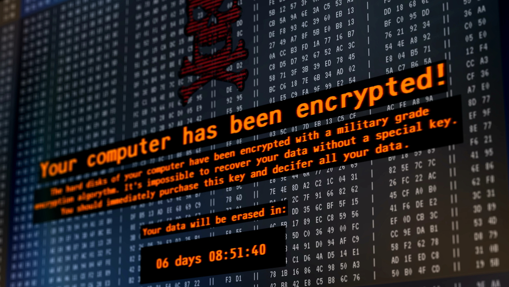 image showing Petya cyber attack warning message on a computer screen