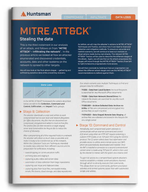 MITRE ATT&CK - Stealing the data