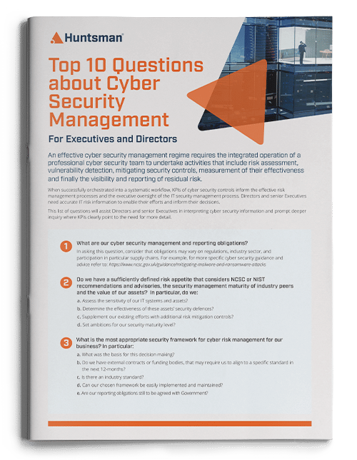 Top 10 Questions about Cyber Security Management for Executives & Directors (UK)