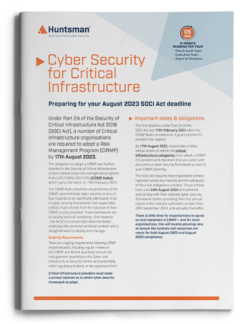 Cyber Security for Critical Infrastructure